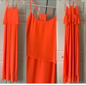 Gianni Bini flowy maxi coral summer dress size 2.